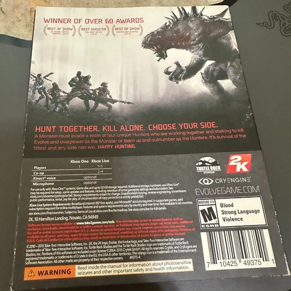 Evolve (Microsoft Xbox One, 2015)